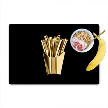 Tischset - Pommes frites - Gold - Chrom - Lebensmittel - 6 Stück