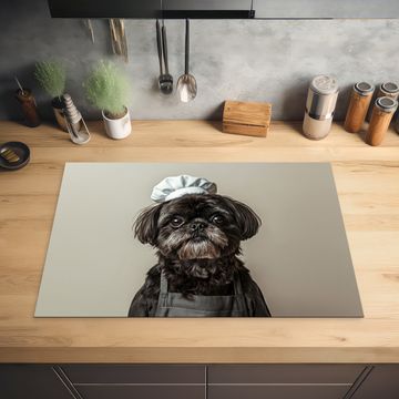 Herdabdeckplatte - Kochkleidung - Schwarz - Hund
