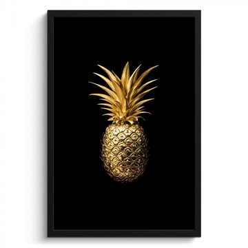 Bilder mit Rahmen - Ananas - Schwarz - Gold - Luxus