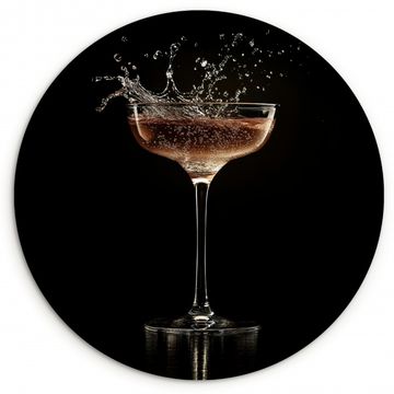 Runde Bilder - Cocktail - Schwarz - Spritzer - Glas