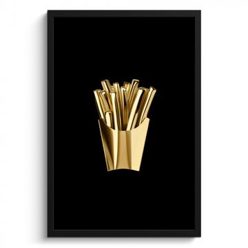 Bilder mit Rahmen - Pommes frites - Gold - Chrom - Lebensmittel