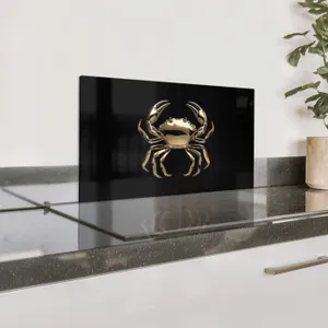 Spritzschutz Küche - Gold - Krabbe - Tiere - Schwarz