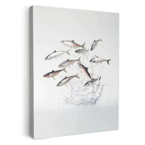 Leinwandbilder - Fisch - Wasser - Weiß