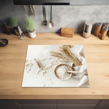 Herdabdeckplatte - Blume - Holz - Weizen