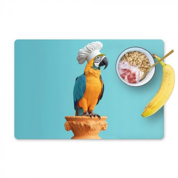 Tischset - Papagei - Kochmütze - Lustig - Vogel - 6 Stück