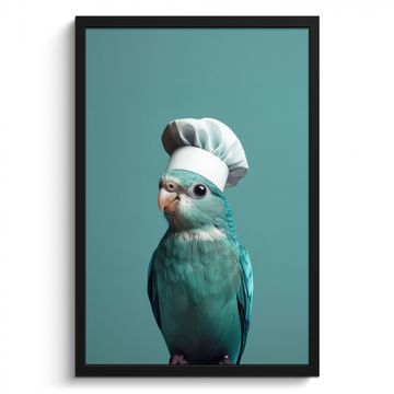 Bilder mit Rahmen - Wellensittich - Vogel - Kochmütze - Süß