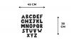 Illustratie alfabet in zwarte letters Placemat vinyl groot -specs