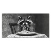 Wasbeer - Cute - Pasta - Tafelkleed - Zwart - Wit Spatscherm Aluminium klein -3d_volledig