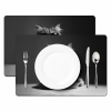 Langharige kat - Zonnebril - Spaghetti - Humor - Zwart - wit Placemat vinyl groot -zzsfeer2_Kitchenyeah-website