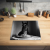 Paard - Bord - Pasta - Tafelkleed - Zwart Wit - Dieren Inductie beschermer vinyl 3mm middel -sfeer5