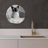 Kat - Siamees - Zwart Wit - Schattig - Dieren KitchenYeah - Keuken - Wandcirkel Forex klein -sfeer1