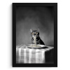 Bengaal - Kat - Tafelkleed - Zwart - Wit - Dier KitchenYeah - Keuken - Fotolijst klein -3d
