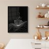 Lijntekening - Koffiekop - Zwart KitchenYeah - Keuken - Fotolijst klein -sfeer1