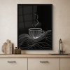 Lijntekening - Koffiekop - Zwart KitchenYeah - Keuken - Fotolijst klein -sfeer2