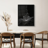Lijntekening - Koffiekop - Zwart KitchenYeah - Keuken - Fotolijst klein -sfeer3