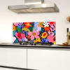 Kleurrijk - Bloemen - Abstract - Stippen Spatscherm Aluminium klein -sfeer4