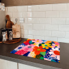 Bloemen - Kleurrijk - Stippen Inductie beschermer vinyl 3mm middel -sfeer3