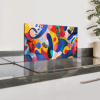 Vormen - Abstract - Stippels - Blauw Spatscherm Aluminium klein -zzproduct_nieuw