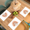 Regenboog - Roze - Pastel kleuren - Hartje Placemat vinyl groot -zzsfeer5_Kitchenyeah-website