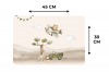 Wilde dieren - Safari - Pastel kleuren - Watercolor - Vliegtuig Placemat vinyl groot -specs