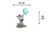 Zebra - Baby dier - Blauwe ballon Placemat vinyl groot -specs