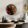 Vrouw - Kroon - Tomaat - Bascilicum - Zonnebril KitchenYeah - Keuken - Wandcirkel Forex klein -sfeer2