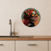 Vrouw - Kroon - Tomaat - Bascilicum - Zonnebril KitchenYeah - Keuken - Wandcirkel Forex klein -sfeer3