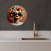 Vrouw - Macarons - Bril KitchenYeah - Keuken - Wandcirkel Forex klein -sfeer1