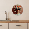 Vrouw - Macarons - Bril KitchenYeah - Keuken - Wandcirkel Forex klein -sfeer3