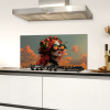 Vrouw - Kroon - Tomaat - Bascilicum - Zonnebril Spatscherm Aluminium klein -sfeer4