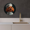 Bruin - Kok - Hondje KitchenYeah - Keuken - Wandcirkel Forex klein -sfeer1