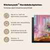 Pink - City - Bloemen Inductie beschermer vinyl 3mm middel -zzzzzzusp-haakje_DE