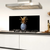 Ananas - Bloemen patroon - Goud - Delftsblauw Spatscherm Aluminium klein -sfeer4