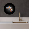 Croissant - Bloemenpatroon - Delftsblauw KitchenYeah - Keuken - Wandcirkel Forex klein -sfeer1