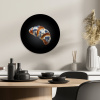 Croissant - Bloemenpatroon - Delftsblauw KitchenYeah - Keuken - Wandcirkel Forex klein -sfeer2