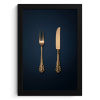 Bestek - Donkerblauw - Goud KitchenYeah - Keuken - Fotolijst klein -3d