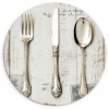 Zilver - Bestek - Hout KitchenYeah - Keuken - Wandcirkel Forex klein -3d
