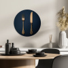 Bestek - Donkerblauw - Goud KitchenYeah - Keuken - Wandcirkel Forex klein -sfeer2