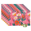Roze - Bloemen - Wit - Oranje Placemat vinyl groot -zzsfeer3_Kitchenyeah-website