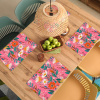 Roze - Bloemen - Wit - Oranje Placemat vinyl groot -zzsfeer5_Kitchenyeah-website