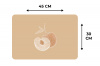 Perzik - Lijntekening - Pit - Beige Placemat vinyl groot -specs