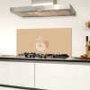 Perzik - Lijntekening - Pit - Beige Spatscherm Aluminium klein -sfeer4