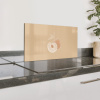 Perzik - Lijntekening - Pit - Beige Spatscherm Aluminium klein -zzproduct_nieuw