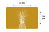Lijnillustratie - Ananas - Bladkroon - Okergeel Placemat vinyl groot -specs