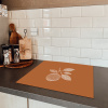 Sinaasappel - Getekend - Bladeren - Bruin Inductie beschermer vinyl 3mm middel -sfeer3