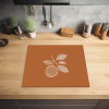 Sinaasappel - Getekend - Bladeren - Bruin Inductie beschermer vinyl 3mm middel -sfeer5