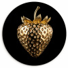 Aardbei - Goud - Zwart - Chrome KitchenYeah - Keuken - Wandcirkel Forex klein -3d