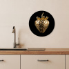 Aardbei - Goud - Zwart - Chrome KitchenYeah - Keuken - Wandcirkel Forex klein -sfeer3