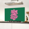 Abstract - Pink - Lijnen - Groen Spatscherm Aluminium klein -sfeer2