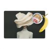 Vrouw - Beige - hoed Placemat vinyl groot -zzzproduct_Kitchenyeah-website